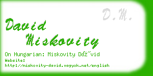 david miskovity business card